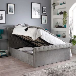 Aspire Scroll Top Chesterfield Ottoman Storage Bed