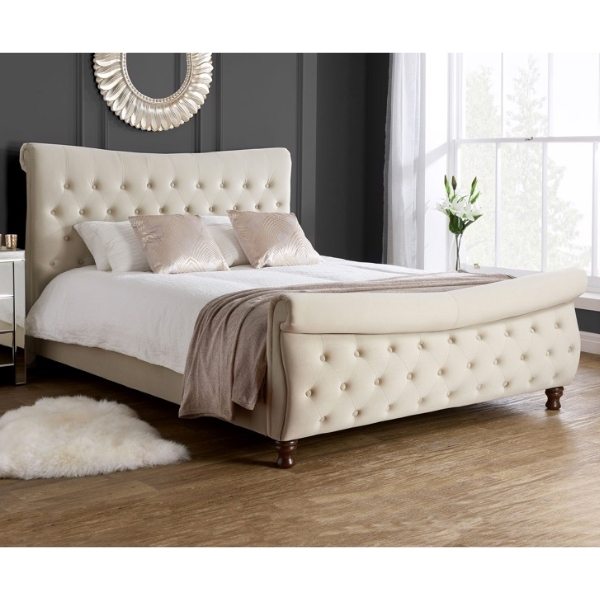 Copenhagen Fabric Scroll Sleigh Bed Copenhagen Fabric Scroll Sleigh Bed