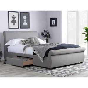 Lancaster Grey Sleigh 2 Drawer Storage Bed