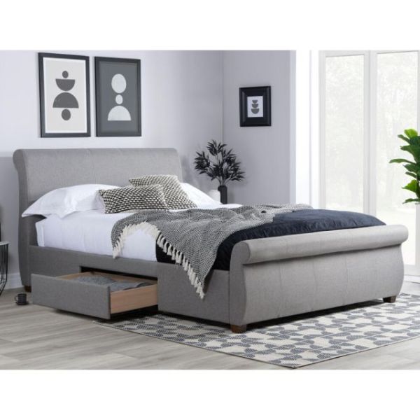 Lancaster Grey Sleigh 2 Drawer Storage Bed Lancaster Grey Sleigh 2 Drawer Storage Bed