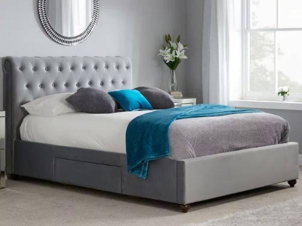 Marlow Fabric 2 Drawer Storage Sleigh Bed Marlow Fabric 2 Drawer Storage Sleigh Bed