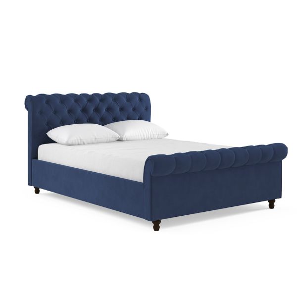 Penelope Upholstered Ottoman Bed Frame blue Penelope Upholstered Ottoman Bed Frame blue