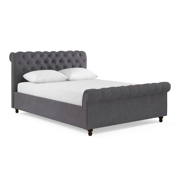 Penelope Upholstered Ottoman Bed Frame grey velvet Penelope Upholstered Ottoman Bed Frame grey velvet
