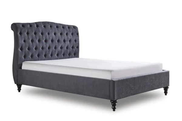 Athens Upholstered Sleigh Bed dark grey Athens Upholstered Sleigh Bed dark grey