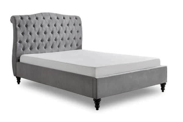 Athens Upholstered Sleigh Bed light grey Athens Upholstered Sleigh Bed light grey