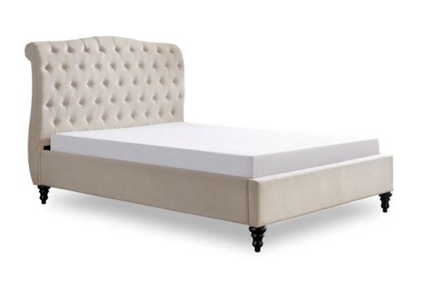 Athens Upholstered Sleigh Bed natural cream Athens Upholstered Sleigh Bed natural cream