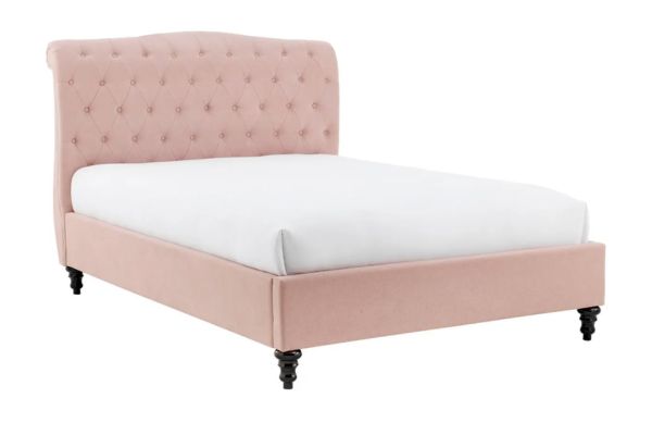 Athens Upholstered Sleigh Bed pink Athens Upholstered Sleigh Bed pink