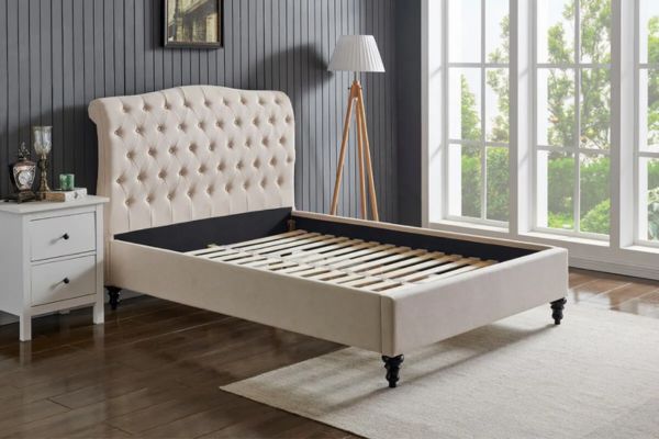 Athens Upholstered Sleigh Bed with slats Athens Upholstered Sleigh Bed with slats