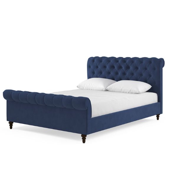 penelope upholstered bed grey sleigh penelope upholstered bed grey sleigh