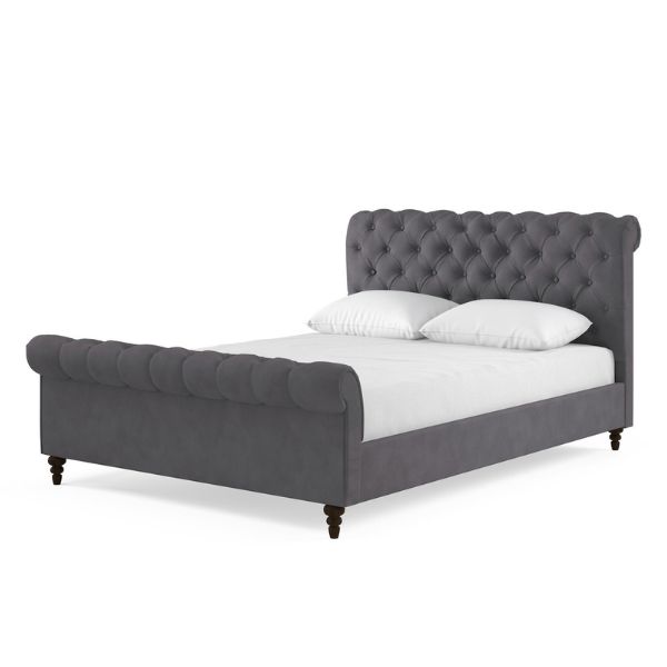 penelope upholstered bed grey penelope upholstered bed grey